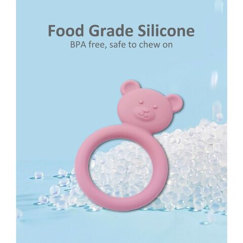 Mordedor de silicone para bebês com logotipo personalizado de animais adoráveis - Brinquedos de dentição mastigáveis para bebês