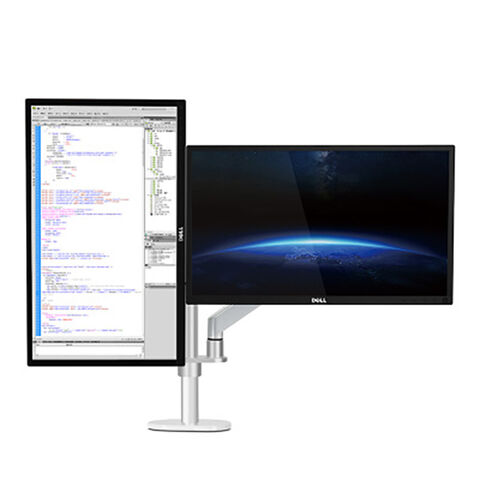 Support de Bureau pour Double Écran avec Ressort à Gaz PGSA2-OL-2Z, 2 Bras, pour Moniteurs - Offre Spéciale