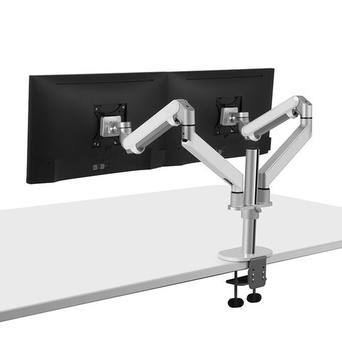 Support de Bureau pour Double Écran avec Ressort à Gaz PGSA2-OL-2Z, 2 Bras, pour Moniteurs - Offre Spéciale
