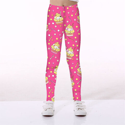 Leggings Ajustados Personalizados con Diseño de Helado de Corazón, Leggings con Logo Personalizado, Mallas Deportivas de Alto Rendimiento, Pantalones de Yoga para Niñas
