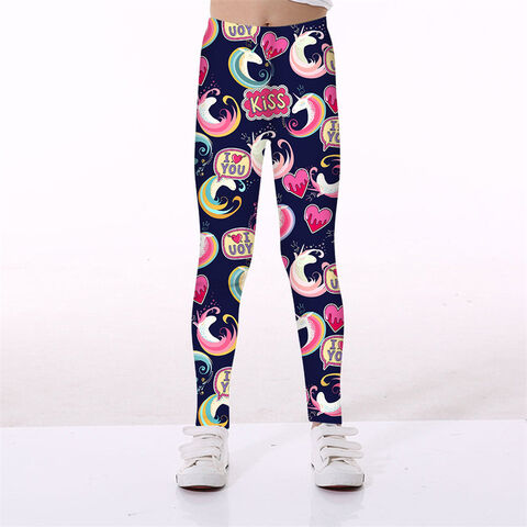 Leggings Ajustados Personalizados con Diseño de Helado de Corazón, Leggings con Logo Personalizado, Mallas Deportivas de Alto Rendimiento, Pantalones de Yoga para Niñas