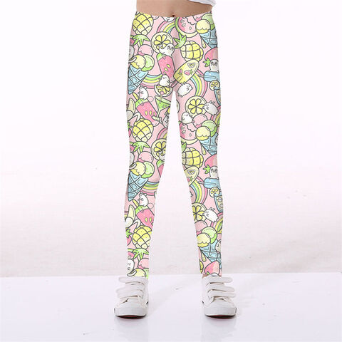 Leggings Ajustados Personalizados con Diseño de Helado de Corazón, Leggings con Logo Personalizado, Mallas Deportivas de Alto Rendimiento, Pantalones de Yoga para Niñas