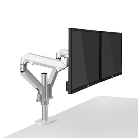 Support de Bureau pour Double Écran avec Ressort à Gaz PGSA2-OL-2Z, 2 Bras, pour Moniteurs - Offre Spéciale