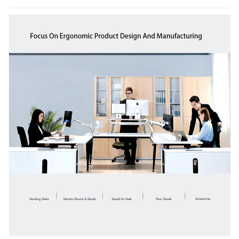 Support de Bureau pour Double Écran avec Ressort à Gaz PGSA2-OL-2Z, 2 Bras, pour Moniteurs - Offre Spéciale