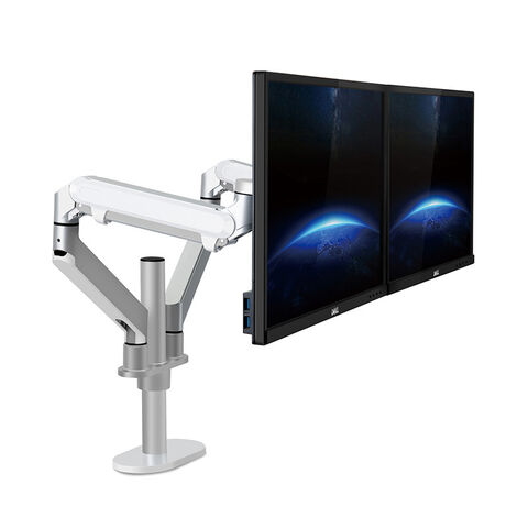 Support de Bureau pour Double Écran avec Ressort à Gaz PGSA2-OL-2Z, 2 Bras, pour Moniteurs - Offre Spéciale