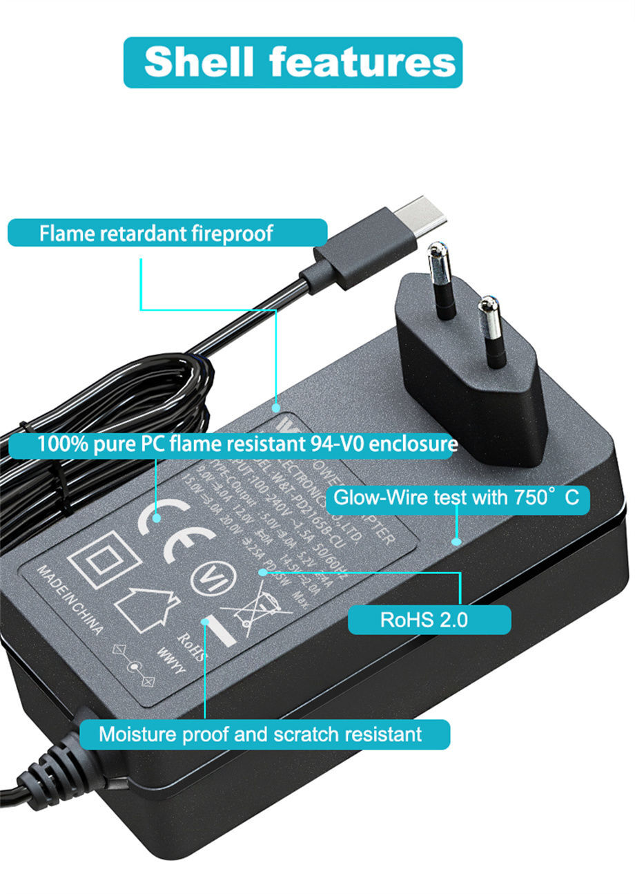 Odm Interchangeable Power Adapter 48w 6a Uk Us Kr Jp Au Eu ...