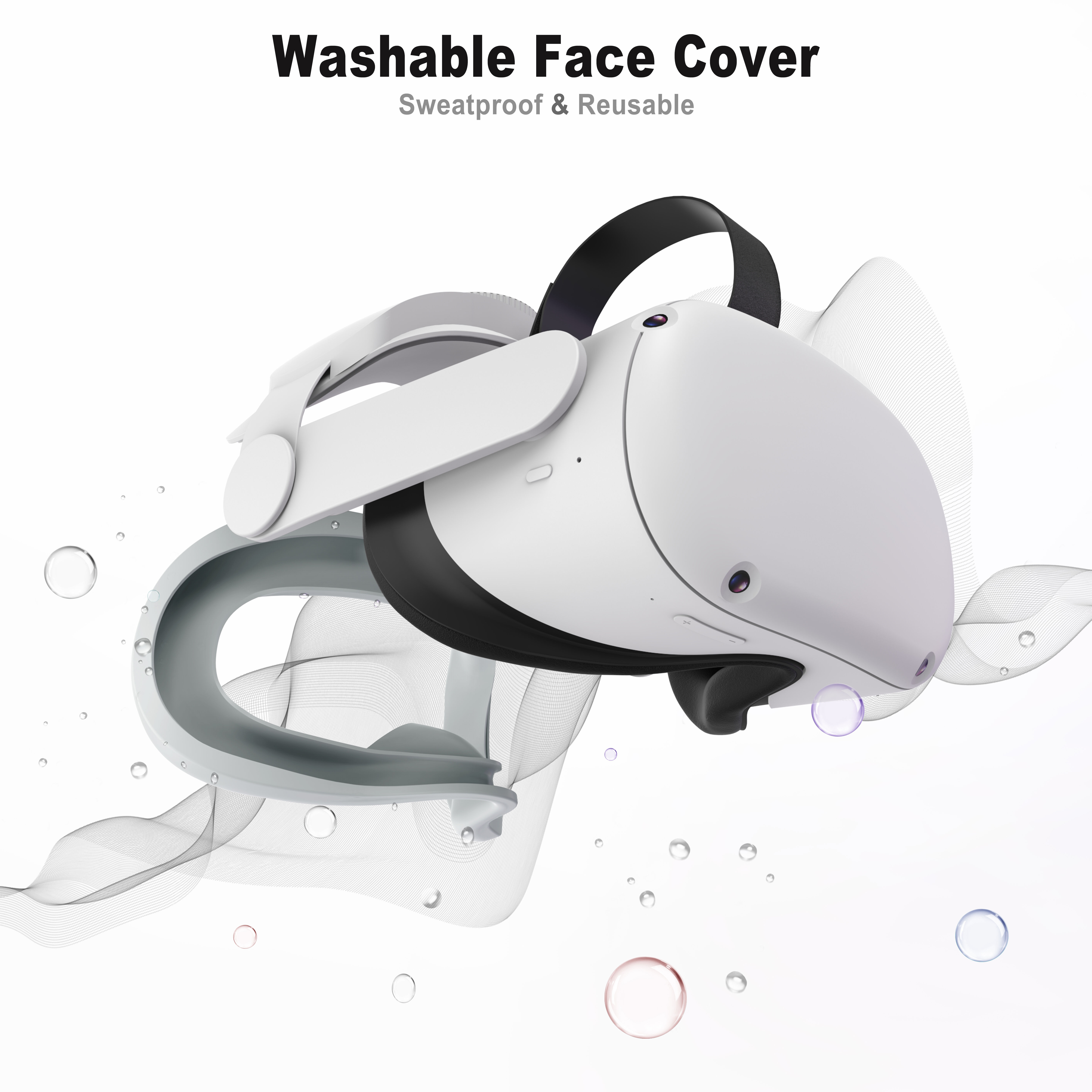 Vr Silicone Face Mask, Blackout Eye Mask Suitable For Quest 2, Washable ...