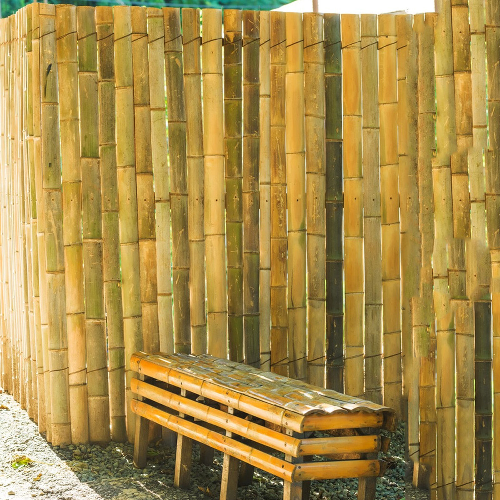 Natural Rolled Slat Bamboo Fence, Eco-friendly Bamboo Fencing, Bamboo ...