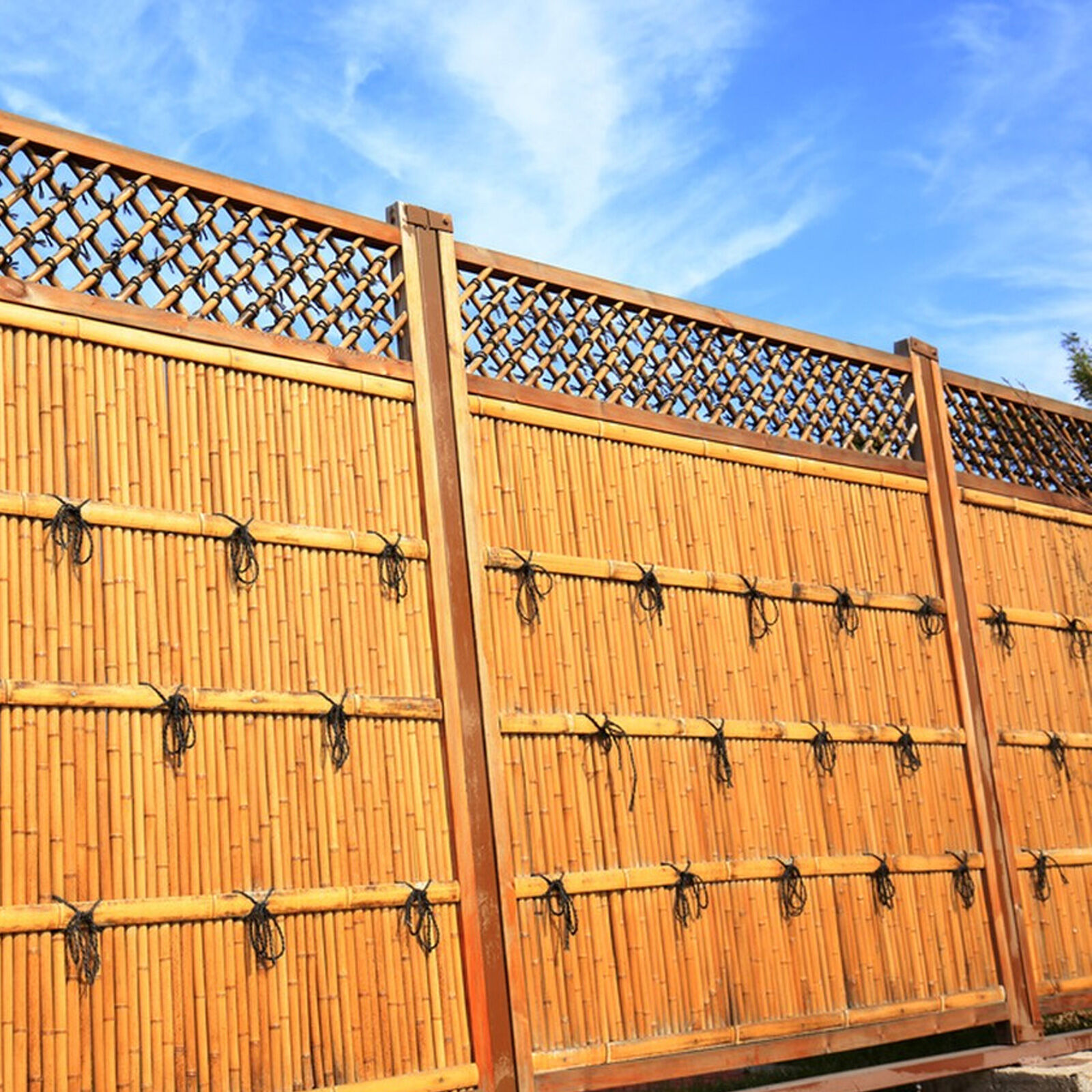 Natural Rolled Slat Bamboo Fence, Eco-friendly Bamboo Fencing, Bamboo ...