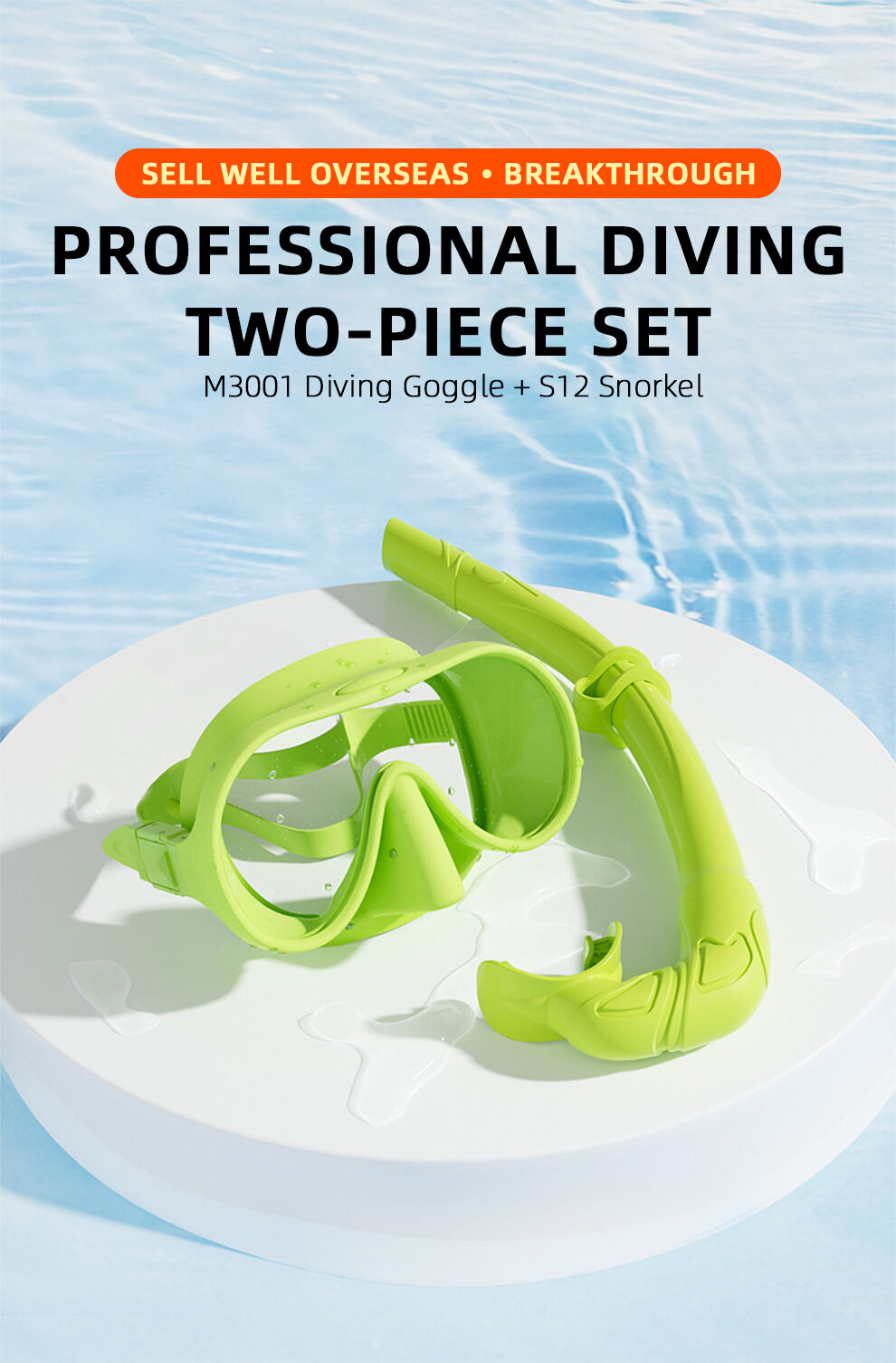 Jiawu Diving Snorkel Dry Top Technology Universal Fit Lightweight
