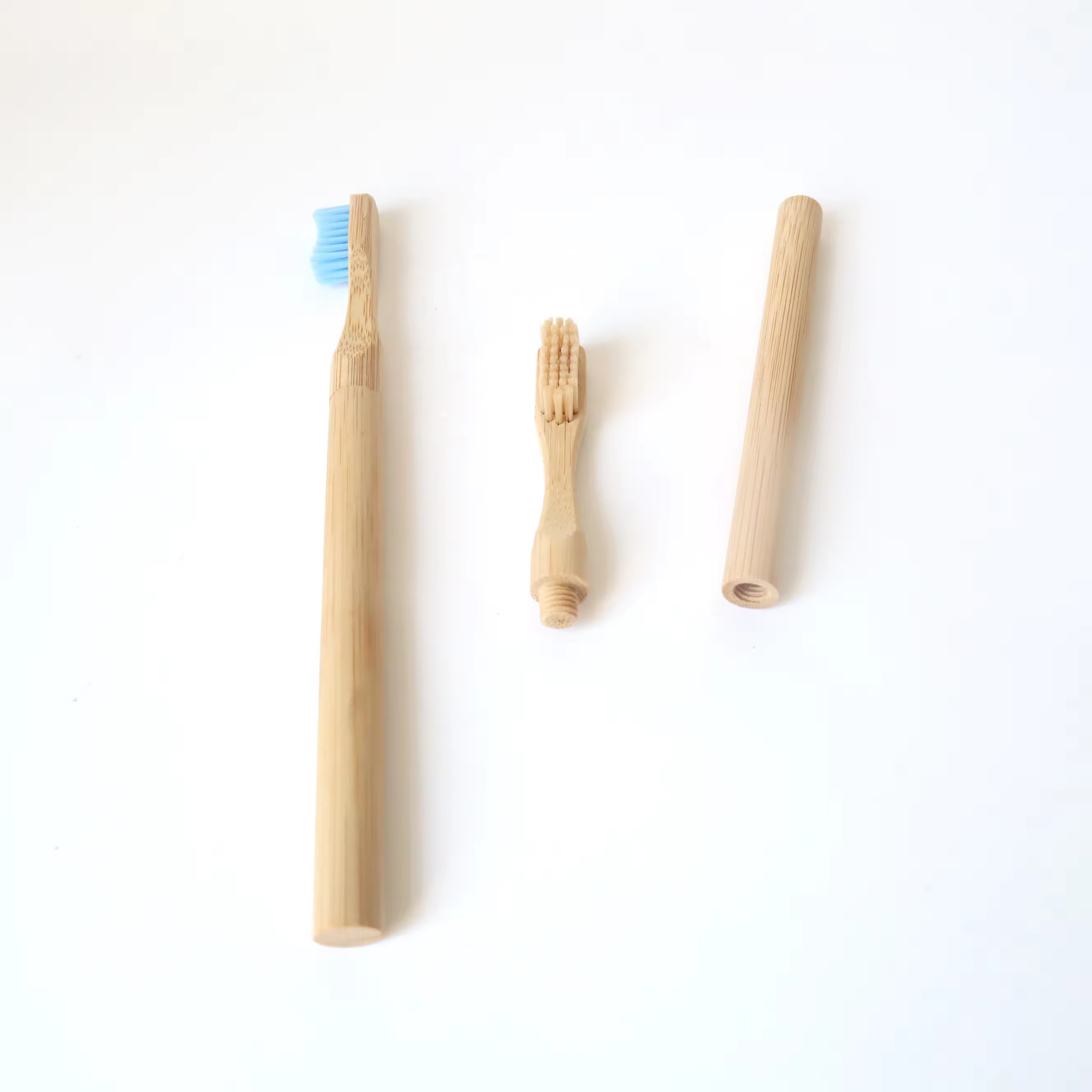 Bamboo Replacement Head Toothbrush With Changeable Heads Travel Use ...