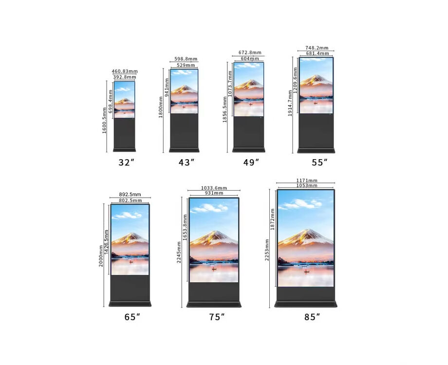 Vertical 55 65 75 Inch Touch Screen Advertising Player Indoor Digital ...