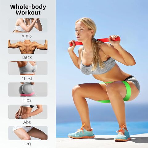 Widerstandsbänder Set mit Schlaufe für Übungen, inklusive Anleitung und Tragetasche, 5 Stück. Ideal für Krafttraining, Crossfit und Rehabilitation. Direkt vom Hersteller!