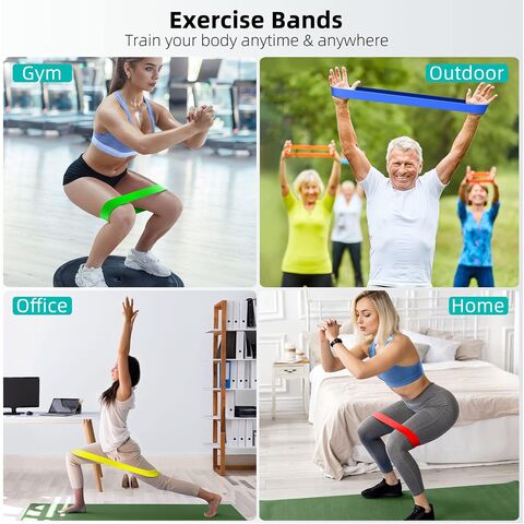 Widerstandsbänder Set mit Schlaufe für Übungen, inklusive Anleitung und Tragetasche, 5 Stück. Ideal für Krafttraining, Crossfit und Rehabilitation. Direkt vom Hersteller!