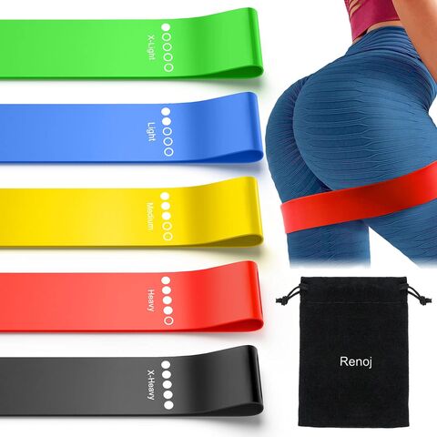 Widerstandsbänder Set mit Schlaufe für Übungen, inklusive Anleitung und Tragetasche, 5 Stück. Ideal für Krafttraining, Crossfit und Rehabilitation. Direkt vom Hersteller!