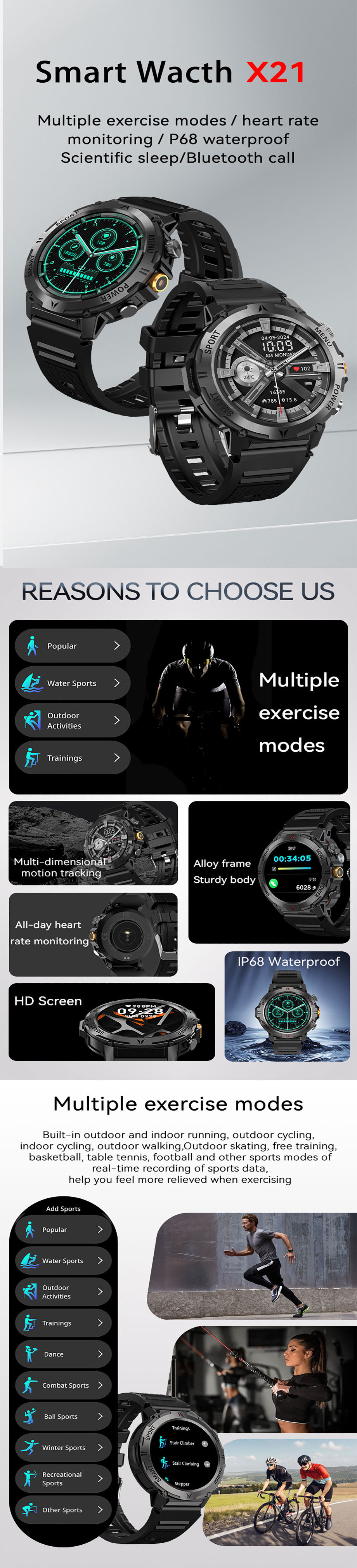 Women's watches - Bluetooth Full Screen Smart Watch - Heart Rate Monitor sedentary reminder smart Watch (RW)(9WH3)(F84)(F82)(F48)