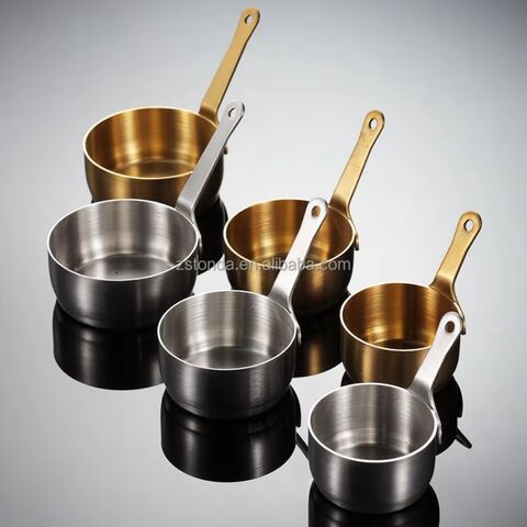 Kleine Soßenschale aus 304 Edelstahl mit Griff, Gewürzschälchen, Ketchup Hot Pot Dip Schüssel, Untertasse, Mischschale für Zuhause