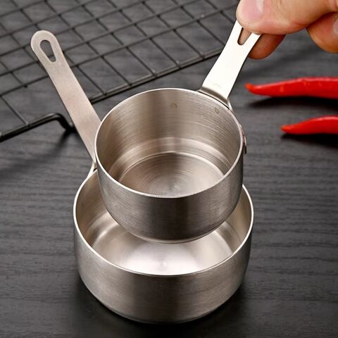 Kleine Soßenschale aus 304 Edelstahl mit Griff, Gewürzschälchen, Ketchup Hot Pot Dip Schüssel, Untertasse, Mischschale für Zuhause