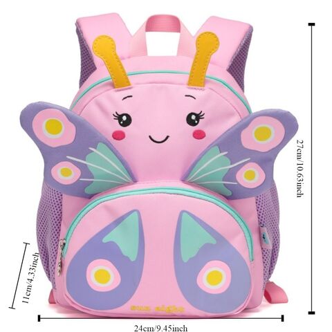 Mochilas infantiles de lona con diseño de mariposa, mochila ligera para niños, bolso escolar con dibujos animados en 3D para niñas y niños