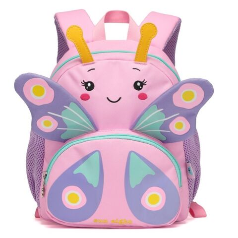 Mochilas infantiles de lona con diseño de mariposa, mochila ligera para niños, bolso escolar con dibujos animados en 3D para niñas y niños