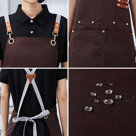 AI-MICH Kundenspezifische, verstellbare, wasserdichte Garten-Kochschürze aus Polyester, Unisex-Schürze für Erwachsene aus recyceltem Baumwollstoff