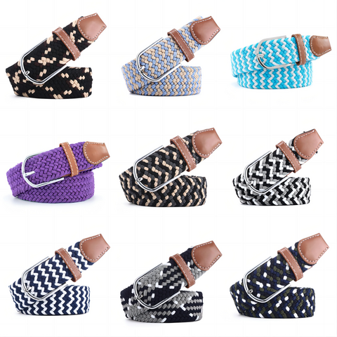 Die beliebtesten, hochwertigen, individuell gefertigten Stoffgürtel, lässige, geflochtene, elastische Canvas-Unisex-Gürtel mit Schnallen, geflochtene Gürtel