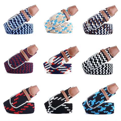 Die beliebtesten, hochwertigen, individuell gefertigten Stoffgürtel, lässige, geflochtene, elastische Canvas-Unisex-Gürtel mit Schnallen, geflochtene Gürtel