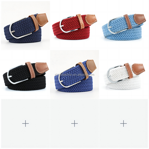 Ceinture Tressée Élastique Tendance pour Homme, Haute Qualité, Tissu Polyester, Ceinture Élastique pour Pantalon en gros