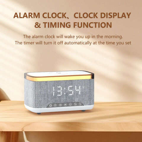 Lámpara de noche multifunción 7 en 1 con carga inalámbrica de 15W y reloj, ideal para dormitorios familiares - Mini lámpara personalizada con altavoces integrados