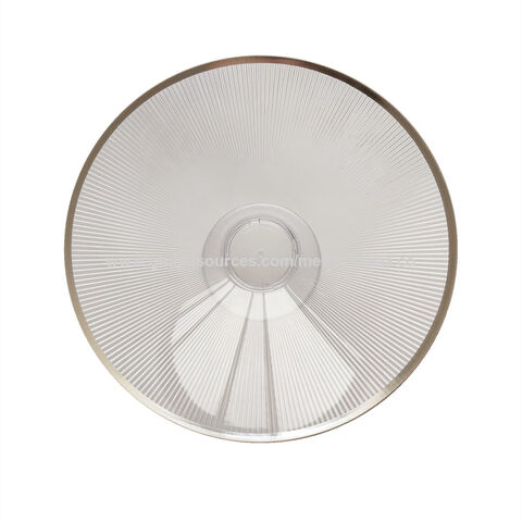 24er-Pack 33 cm (13 Zoll) transparente Kuchenständer mit goldenem Rand, Einweg-Tortenteller, Dessert- und Cupcake-Präsentationsständer mit Fuß aus Kunststoff