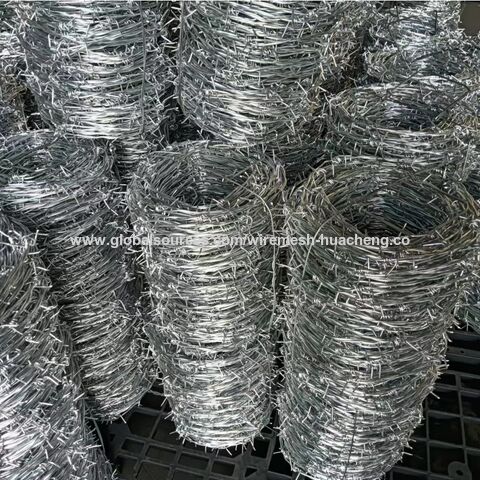 Alambre de púas galvanizado al por mayor, torsión inversa/doble para cercas