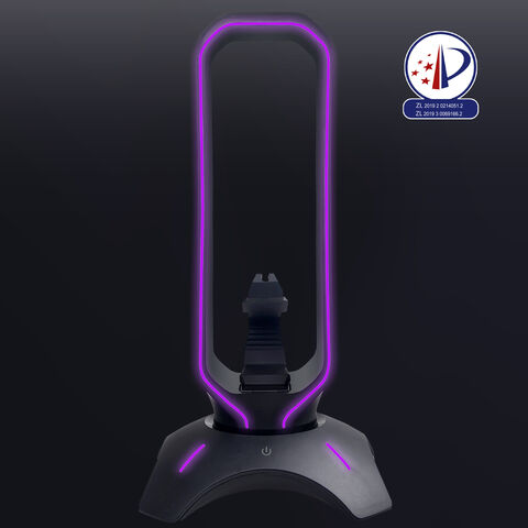 3-in-1 Headset-/Kopfhörer-Ständer/Halter, Maus-Bungee, 2.0/3.0 USB-Hub, Touch-Schalter, RGB-Licht