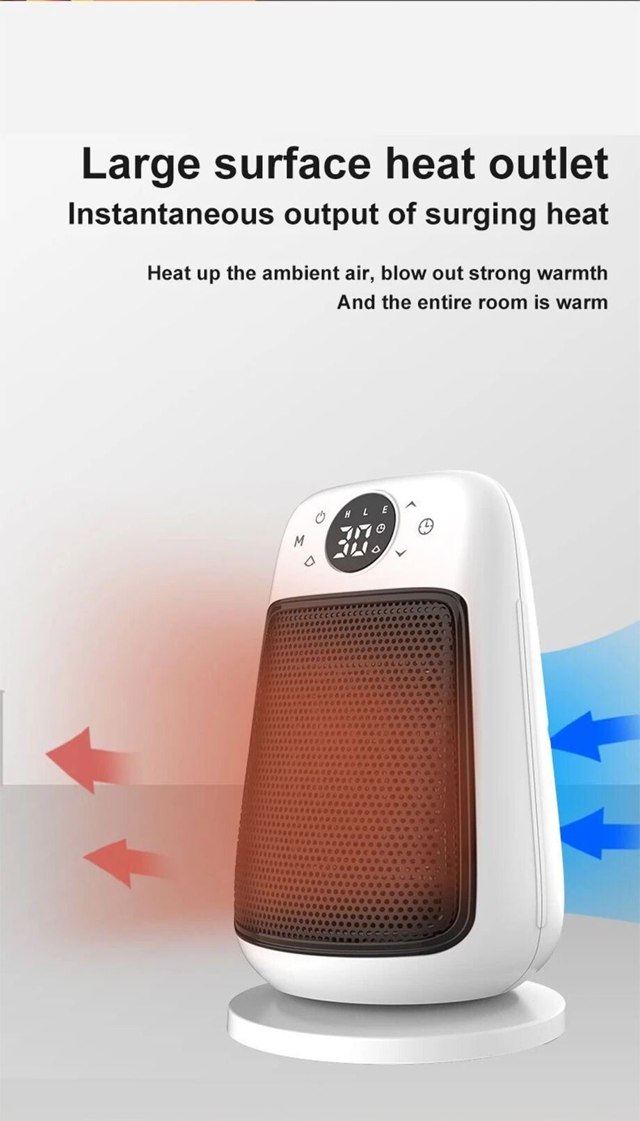 Overheating Control Device 220v 50hz Temperature Control Room Heaters Portable Electric Fan Heater ...