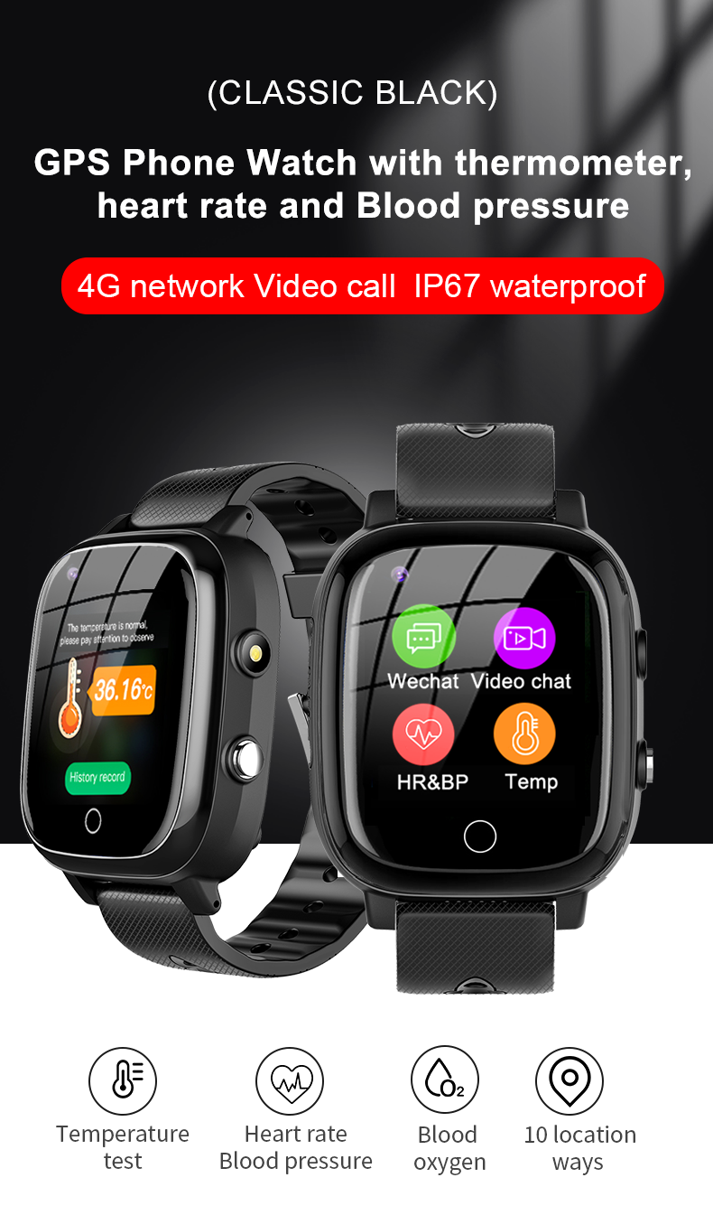 Oem 4g Elderly Smart Watch Sos Call Fall Down Detection Heart Rate ...