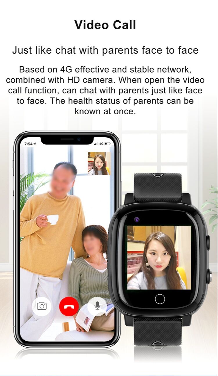 Odm Oem 4g Elderly Alarm Watch Sos Call Fall Down Detection Body Temp ...