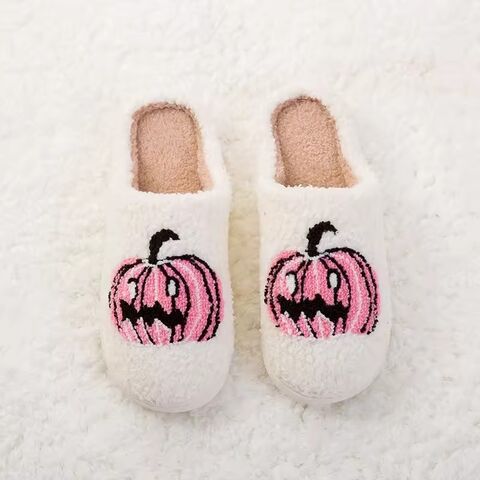 Zapatillas de Halloween personalizadas para el hogar, diseño de felpa, zapatillas de invierno peludas y suaves para casa, zapatillas cálidas de invierno de felpa suave