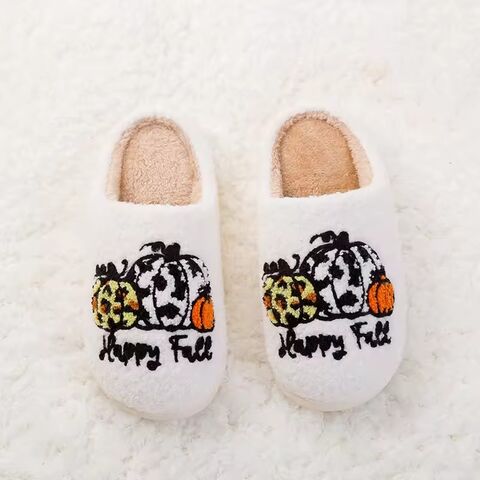 Zapatillas de Halloween personalizadas para el hogar, diseño de felpa, zapatillas de invierno peludas y suaves para casa, zapatillas cálidas de invierno de felpa suave