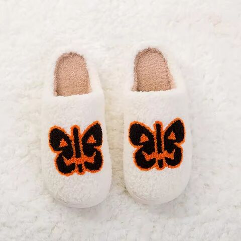 Zapatillas de Halloween personalizadas para el hogar, diseño de felpa, zapatillas de invierno peludas y suaves para casa, zapatillas cálidas de invierno de felpa suave