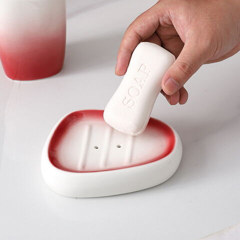 Conjunto de acessórios de banheiro de cerâmica para hotel personalizado em porcelana: Copo de enxaguante bucal, porta-escova de dentes, saboneteira, dispensador