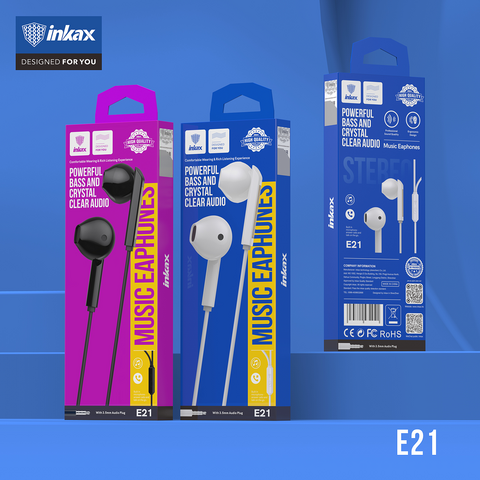 Inkax 3,5mm Kabelgebundene Kopfhörer In-Ear Ohrhörer Kunststoff In-Ear 1,2M Kabelgebundenes Headset für Telefon