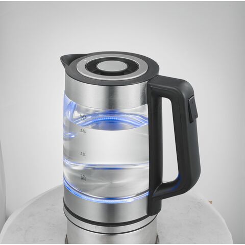 1,8L Elektrischer Heißwasserkocher aus Glas mit 360-Grad-Drehfuß, Kabelloser elektrischer Glaskocher für Hotel und Haushalt