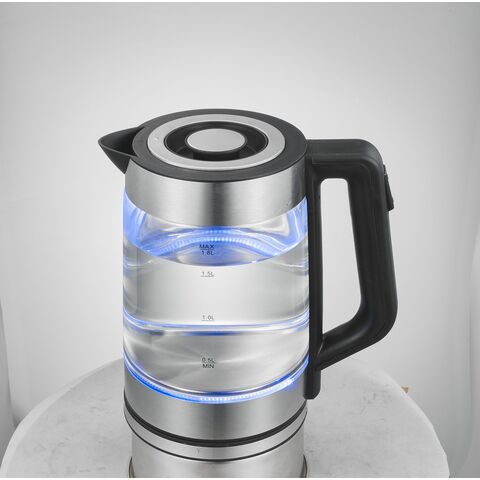 1,8L Elektrischer Heißwasserkocher aus Glas mit 360-Grad-Drehfuß, Kabelloser elektrischer Glaskocher für Hotel und Haushalt