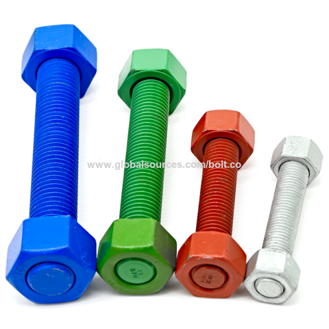 Espárrago roscado PTFE 2H API20E ASTMA193 B16 B7 L71 L43 con recubrimiento de fluoropolímero Xylan1424 para la industria petrolera