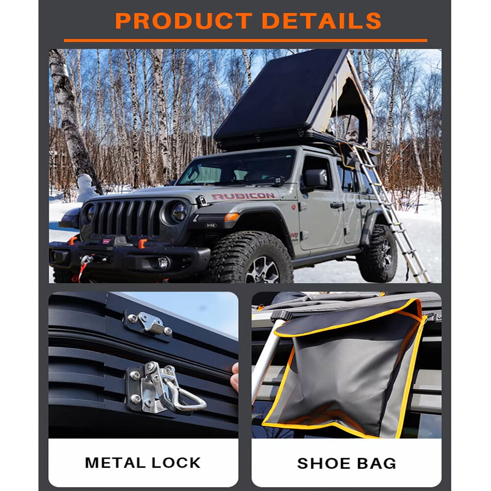 New Arrival Aluminum Triangle Hard Shell Rooftop Tent Outdoor Camping ...
