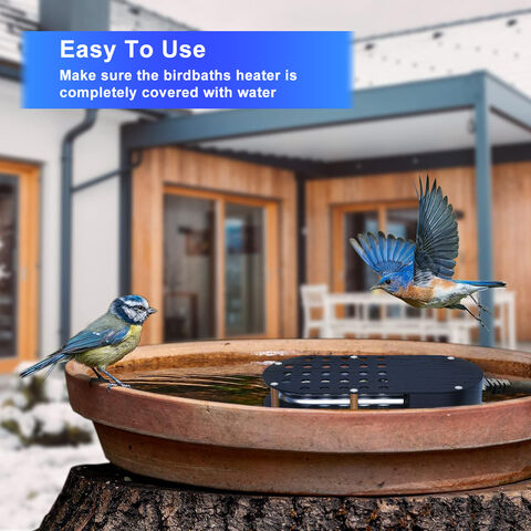 Descongelador Automático para Baño de Aves BSV con Control Termostático - Calentador para Bebederos de Aves para Jardín, Césped y Patio