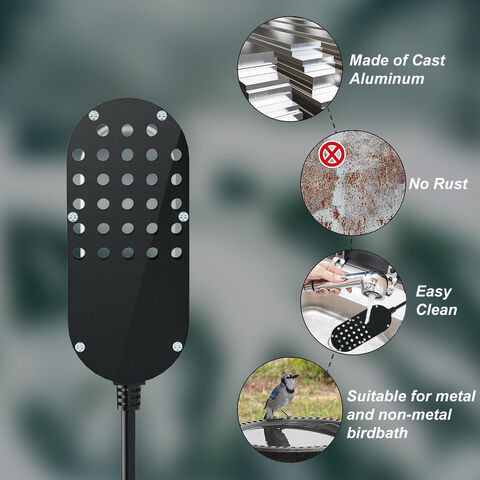 Descongelador Automático para Baño de Aves BSV con Control Termostático - Calentador para Bebederos de Aves para Jardín, Césped y Patio
