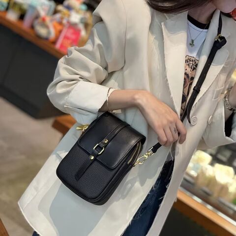 Petit sac à bandoulière mignon, porte-monnaie pour téléphone portable, portefeuille léger en cuir PU de luxe, étui de téléphone spacieux