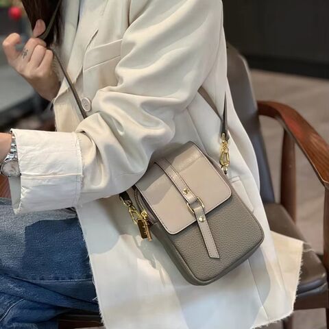 Petit sac à bandoulière mignon, porte-monnaie pour téléphone portable, portefeuille léger en cuir PU de luxe, étui de téléphone spacieux