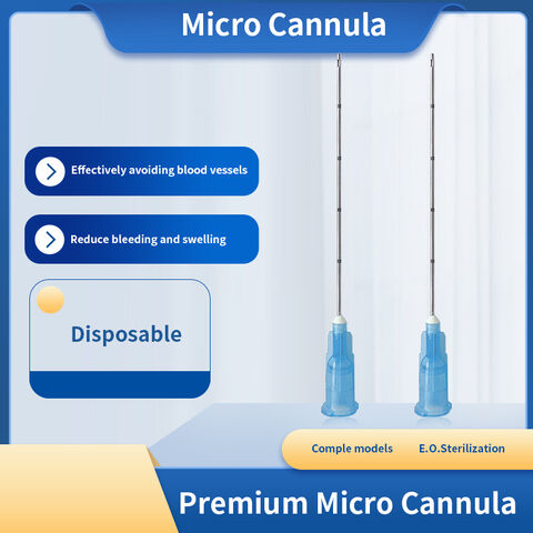 Sterile medizinische Mikrokanüle Feine Nadel 18G 22G 25G 38mm 50mm 70mm stumpfe Kanüle für injizierbares Hyaluron
