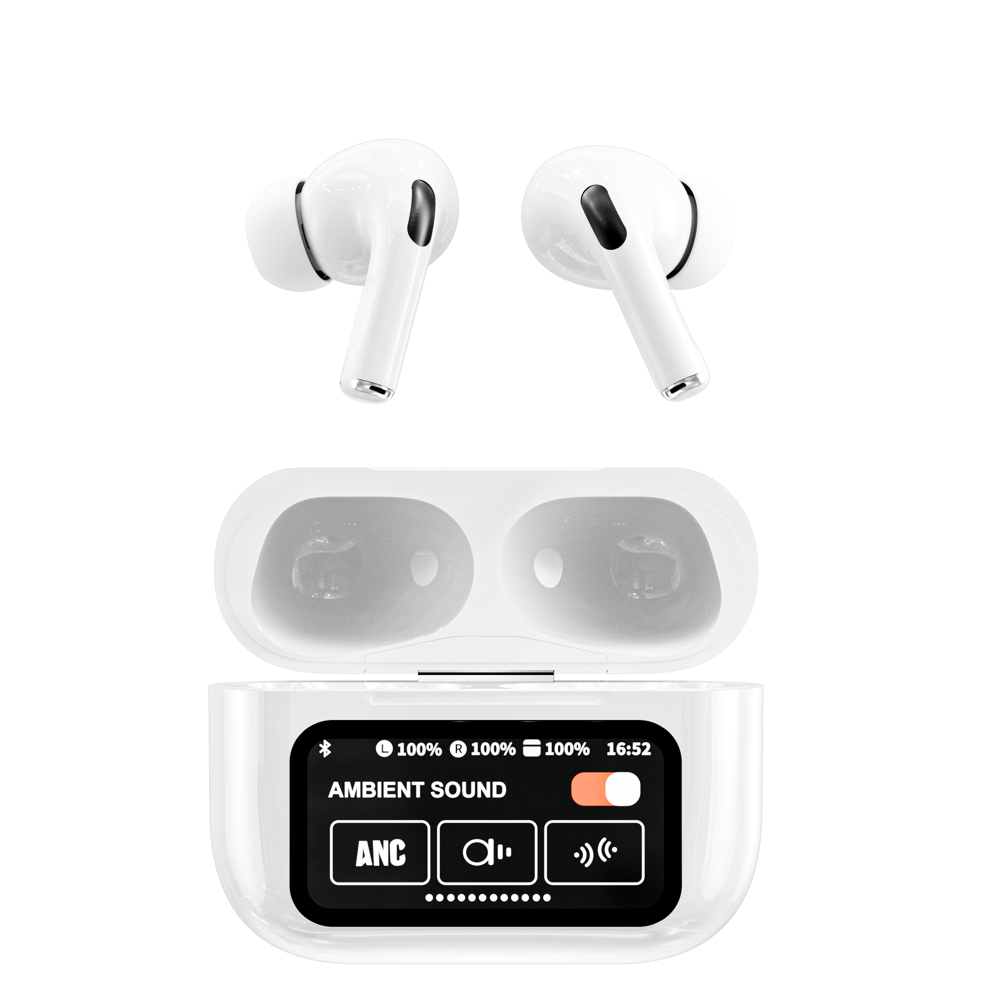Factory A9 Pro Anc Enc Airpods Smart Touch Screen Tws Earphone